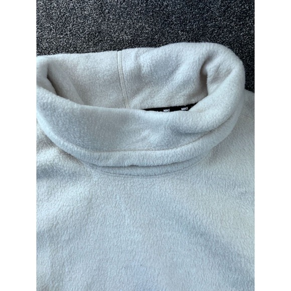 Nike Womens White Fleece Mock Neck Pullover Sweatshirt Size S‎ - Picture 9 of 11